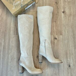 NEW Free People Over the Knee Dakota Almond Suede Boots